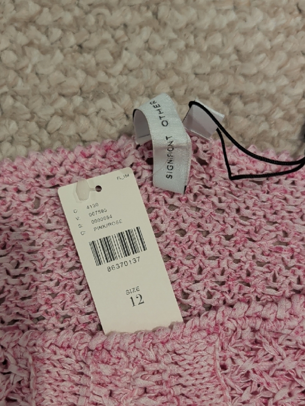 Anthropolgie Sleeveless Pink Crochet Mini Dress - Picture 3 of 7
